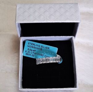 Sterling Silver Moissanite Ring Size 7